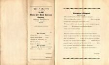 Death Report~Globe Mutual Live Stock Insurance Co~Springtown, Bucks County~c1905 picture