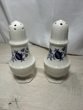 Coventry Blue Onion Kensington Ironstone Vintage Salt And Pepper Shakers 4.5”T picture