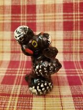 Redware French Poodle Figurine Black Begging Upright Made in Japan picture