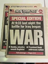 2003 MARCH 20 NEW YORK POST NEWSPAPER - SPECIAL EDITION - WAR ON IRAQ  Complete picture