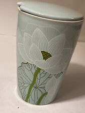 Tea Forte Kati Ceramic Steeping Cup Lotus Coffee Mug Lid No Infuser , Vanity jar picture