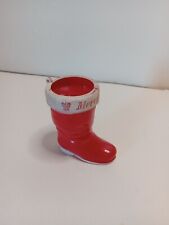 Vintage Rosbro  Merry Christmas Santa Boot Ornament Candy Container 2 3/4