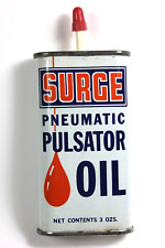 Vintage SURGE Pneumatic Pulsator Oil 3 Ounce FULL Tin picture