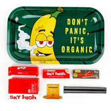 Metal Rolling Tray Banana Combo Bundle Kit RAW, SKY HIGH Gift Pack Set #8 picture