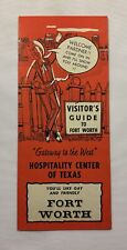 1950'S FORT WORTH, TEXAS VISITOR'S TRAVEL GUIDE BROCHURE & MAP  picture
