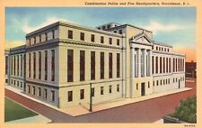 Postcard RI Providence Combo Police & Fire Headquarters 1940 Vintage PC H4767 picture