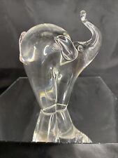 Vintage Retired Orient And Flume Clear Glass Elephant Figurine Paperweight  picture