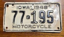 1948 IOWA Motorcycle License Plate ALPCA Harley Davidson Indian Norton 77-195 picture