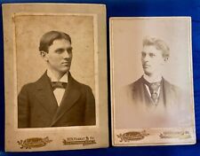 Antique Cabinet Cards Photo Gentleman 1800s 2 Photos *Appears to be same person picture