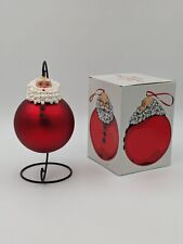 Dept. 56 Large Santa Ball Ornament Red Mercury Glass picture