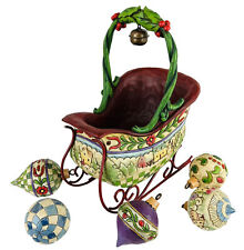 Jim Shore Sleigh Bells Ring #4009195 Christmas Sleigh Basket w/ 5 Ornaments picture