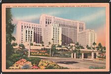 County General Hospital Los Angeles c1930 Linen Postcard California Longshaw Co picture