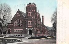 Bluffton Indiana~Reformed Church~Corner Belltower~Postcard 1908 picture