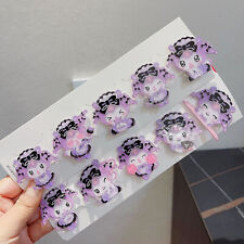 10pcs/set Cute Purple Kuromi Maid Hair Clip Barrette Hairpin Jewelry Set Gift picture