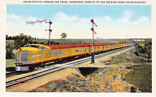 Union Pacific Railroad Train Streamliner Crossing Sign Souvenir Fridge Magnet picture