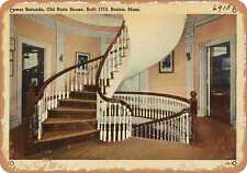 Metal Sign - Massachusetts Postcard - Lower Rotunda, Old State House, built 171 picture