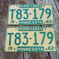 PAIR 1962 Minnesota License Plates - 