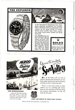 1958 Print Ad Rolex Oyster Perpetual Watch The Explorer Waterproof/Sun Valley picture