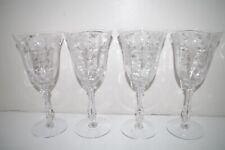 B4- Set of 8 EUC Cambridge Rose Point Wine / Water Goblet picture