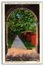 Charlottesville VA University of Virginia Serpentine Wall Linen Postcard picture
