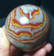 TOP246G Natural Polished Colorful Red Silk Banded Lace Agate Crystal Ball BWD826 picture