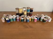 Mixed Lot Of 50 Vintage Wood Wooden Sewing Thread Spools Crafts Hobby Used picture