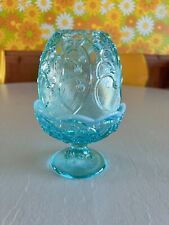 Vintage Fenton Ice Blue Lily of the Valley Fairy Lamp Light RARE picture
