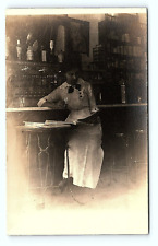RPPC Woman Waitress Bar Tavern Postcard Vintage Attire  pc85 picture