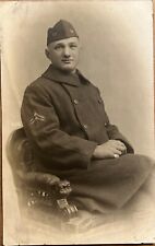 RPPC Stevens Point Wisconsin Military Soldier John King Real Photo Postcard picture