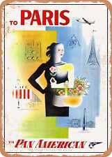 METAL SIGN - 1954 to Paris Via Vintage Ad picture