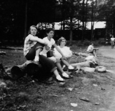7R Photograph Vintage Snapshot Portrait Kids 1951 Girls Summer Camp Candid picture