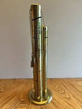 Vintage Tube Tower Coin Bank Quarter Nickels Dimes Brass Counts Your Coins Lock picture