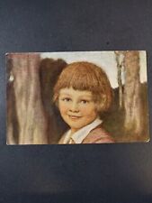 Postcard Unknown Girl Smiling With Trees Around picture