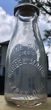 RARE Harvey Firestone Harbel Manor Pint Milk Bottle Akron, Ohio West Side picture