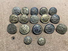 WWI, WWII Era Great Seal Uniform Buttons - Vintage Lot of 17 picture