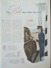 1944 WW2 Women Working Men's Jobs, Toll Bridge Worker Du Barry Print Ad  picture