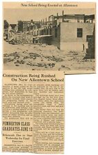 1936 NEWSPAPER CLIPPING ALLENTOWN NJ NEW HIGH SCHOOL CONSTRUCTION TRENTON NJ picture
