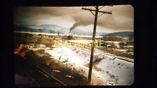 BG12 ORIGINAL KODACHROME 35MM SLIDE PICTURE OUT OF TRAIN WINDOW TRAIN SNOW TRACK picture