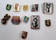 Vintage Lot of 11 Foreign Olympic Games Russian MOCKBA MISHA Bear Pinbacks picture