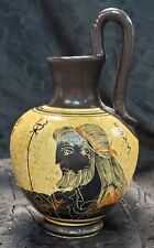Ceramic Vase Pot Black-Figure Greek Pottery Painting Greek King God Zeus picture