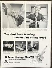 1952 O-Cedar Sponge Mop PRINT AD You Don't Have To Wring a Dirty String Mop picture