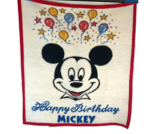 Biederlack Disney Mickey Mouse Vintage 80's Happy Birthday Baby Blanket 33 x 31 picture