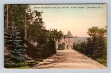 Oscawana NY-New York, Valeria Home, Spruce Lined Drive, Antique Vintage Postcard picture