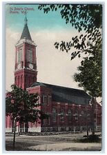 Oconto Wisconsin Postcard St. Peter's Church Exterior View c1910 Vintage Antique picture