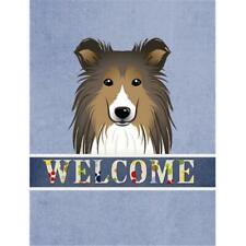 Carolines Treasures BB1428CHF Sheltie Welcome Flag Canvas House Size picture