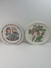 Vintage Melmac 1960’s Cartoon Plate7 1/2”  Flintstones + 1969 Raggedy Ann  Plate picture
