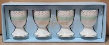 Grace's Teaware Set of 4 Porcelain EGG CUPS Teal, Gold & Ivory NEW NIB  picture