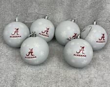 University of Alabama, Crimson Tide SET OF 6 ROUND Bama Christmas Ornaments picture