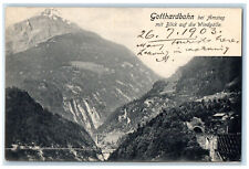 1903 Gotthardbahn near Amsteg with a View of the Windgalle Switzerland Postcard picture