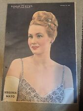 VIRGINIA MAYO original color portrait SUNDAY NEWS 2/16/47 OLD HOLLYWOOD RARE picture